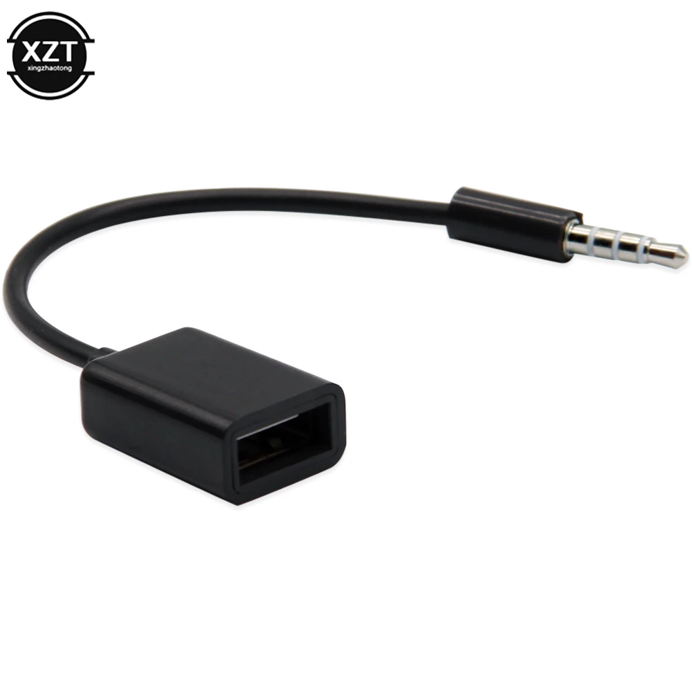 0.2m USB do 3.5mm Aux Audio Kabel żeński do męskiego Jack Adapter do głośników samochodowych Usb Flash Disk Wszystkie urządzenia 3,5 dźwięk Auto