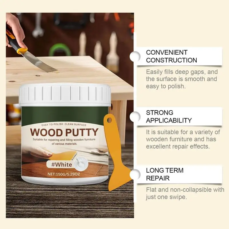 Exterior Wood Putty 150g Long-Lasting Wood Repair Putty Wood Furniture Repair Kit Touch Up Wood Putty Wood Caulking Filler For