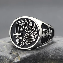 Foreign Legion Soldier Of Fortune Mercenary Cross Of Lorraine Solid Sterling Silver Ring