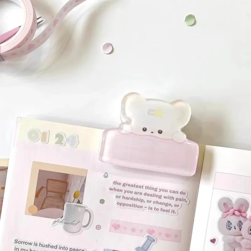 كتيب تنظيم وتخزين كليب لطيف هلام جرو Pp كليب على الوجهين الاكريليك طالب اليد كتاب التسمية أوراق اختبار #4