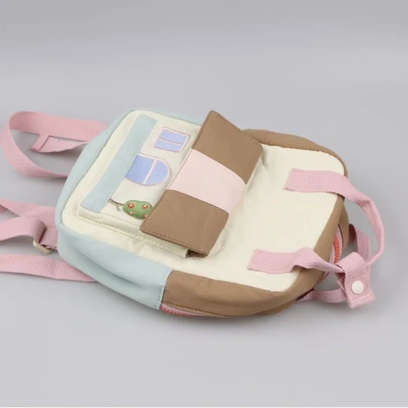 Tree House Embroidered Parent-Child Outing Patchwork Color-Block Backpack for Boys and Girls, Korean-Style Lightweight Handbag image 3