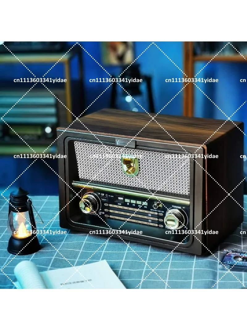 Wooden Retro Desktop Radio For Elderly High Volume AC Power Bluetooth Card Speaker