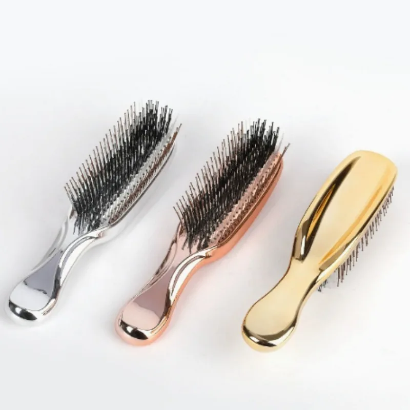 Head Massager Scalp Brush Hair Massager Shampoo Brush Wet Plastic Detangling Brush Hair Cleaning Comb Rose Gold Japanese Premium