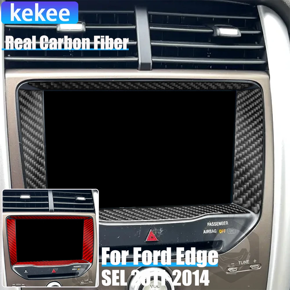 

Автомобильные аксессуары из настоящего углеродного волокна, объемная крышка дисплея центральной консоли, мягкая наклейка для Ford Edge SEL 2011 2012 2013 2014