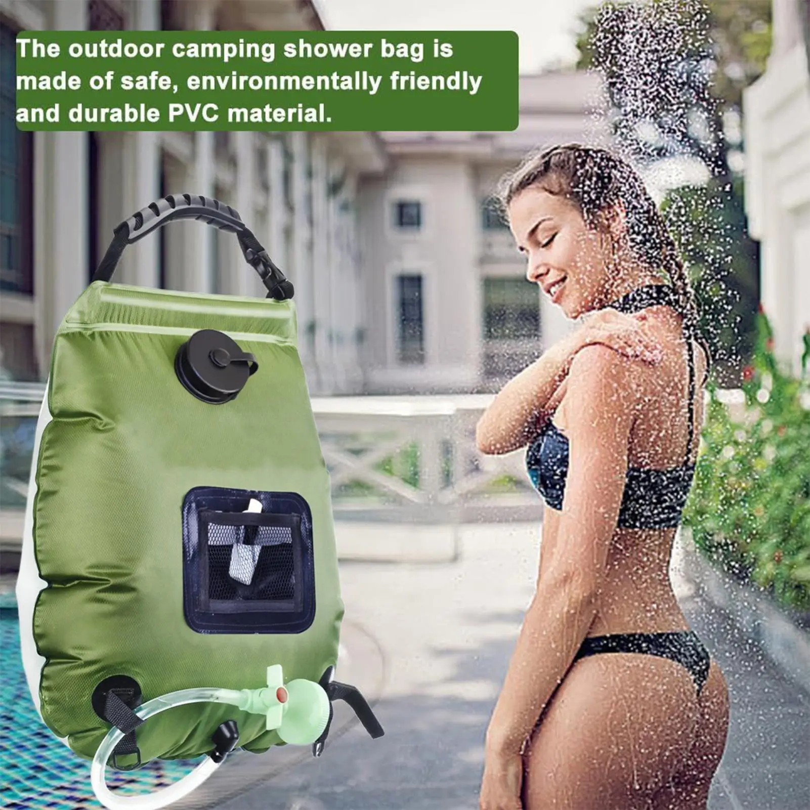 Portable Shower For Camping 5 Gallon/20L Removable Solar Bath Tool With Shower Head And Hose Outside Camp Shower For Outdoor