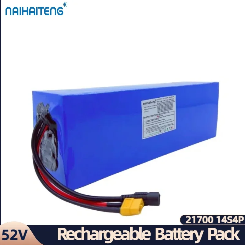 52V 20Ah 21700 14S4P Li-ion Rechargeable Battery Pack For Modified Folding E bikes Below 2000W XT60 Plug New Customizable