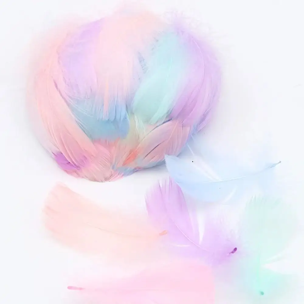 100pcs 7-12 ซม.Goose Feathers ธรรมชาติลอย Swan Feather Plume ขนาดเล็กสีสัน Dream Catcher Feathers