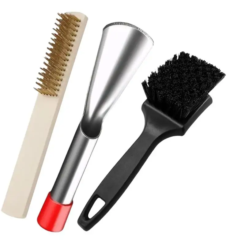 3Pcs Multifunctional Garden Lawn Mower Deck Cleaning Scraper Brushes Non-Scratch Surface for Lawn Mower Maintenance Tools