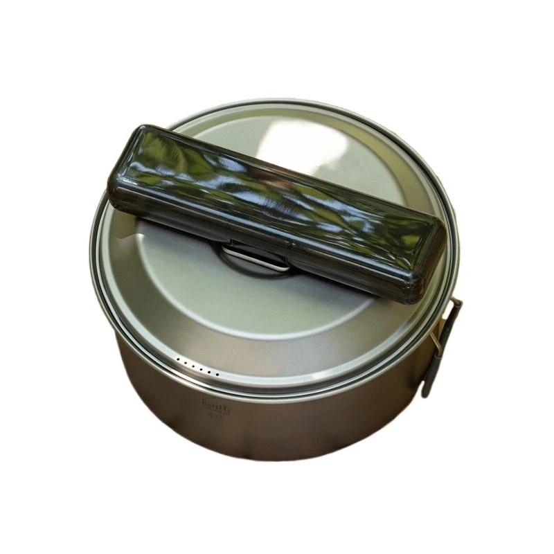

Pure titanium soup pot set, titanium tableware portable multi-functional outdoor tableware