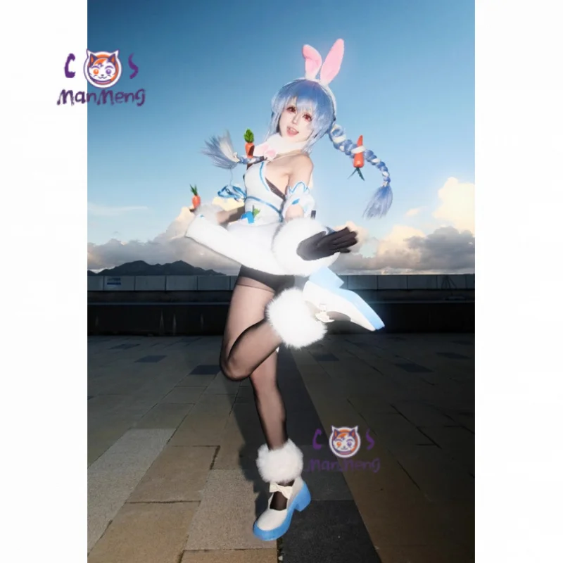 

В наличии Hololive Vtuber Usada Pekora JP Косплей Костюм Хэллоуин Карнавал Девушка Милое Платье Головной Убор Перчатки Реквизит Униформа Комплект