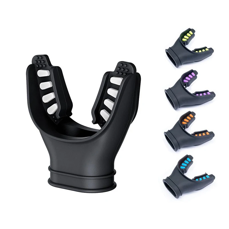【Nice】Scuba Diving Black Diving Two-Color Mouthpiece Silicone Long Bite Mask Snorkel Accessory With Regulator Lanyard