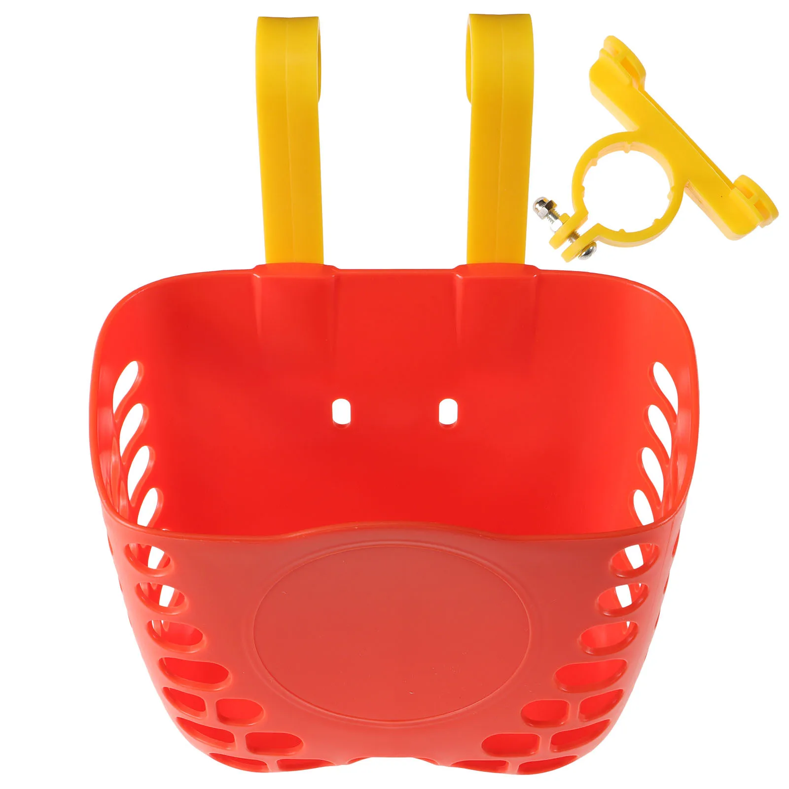 

1Set Thickened Plastic Kids Bike Basket Large Capacity Front Handlebar Basket Detachable Durable Cute Cycling Accessory