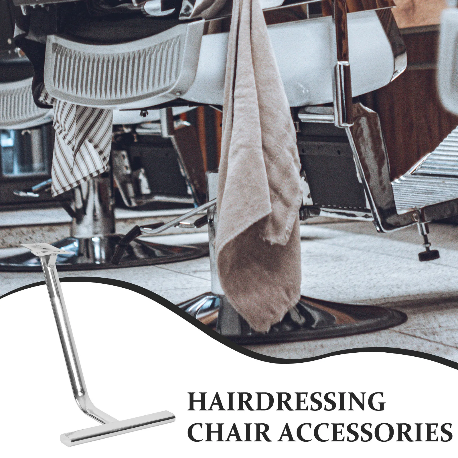 

Barber Chair Footrest Heavy Duty Salon Pedal Universal Footplates Sturdy Legrest Silver Compatible Accessories Massage