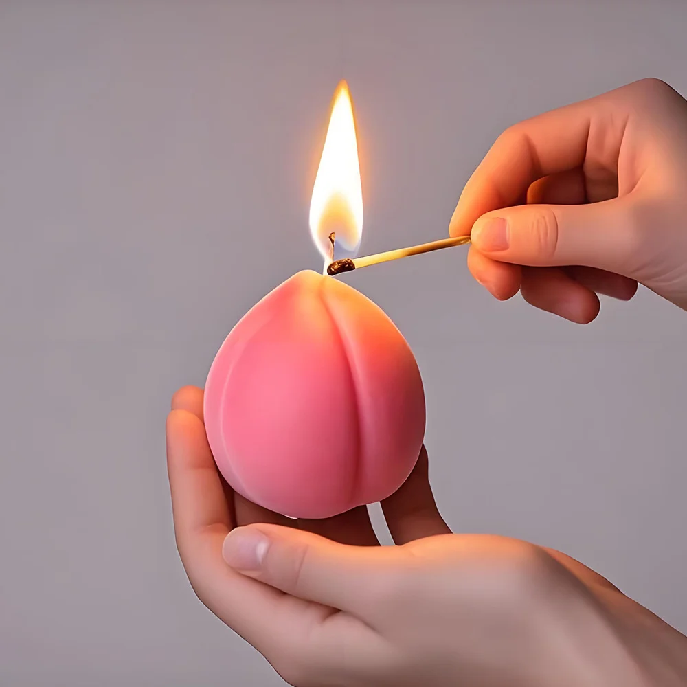 3D Fruchtförmige Duftkerze Silikonform DIY Hässliche Orange Zitrone Apfel Pfirsich Backen Fondant Kuchen Formen Handwerk Geschenke