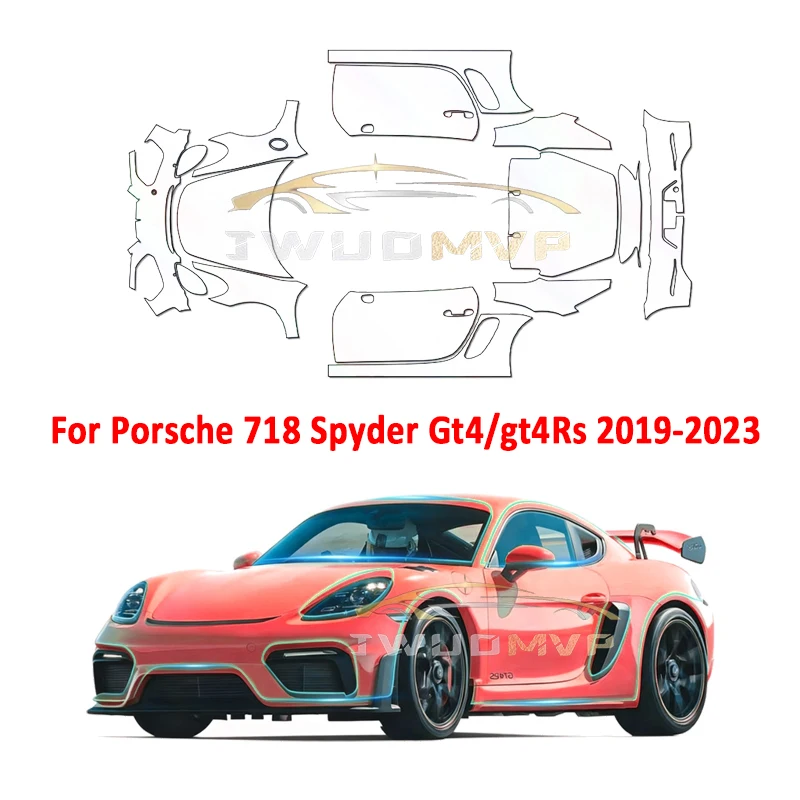 

Car Transparent Kit Body Film for Porsche 718 Spyder Gt4/gt4Rs 2019-2023 Pre Cut Tpu Ppf Clear Sticker Car Paint Protection Film