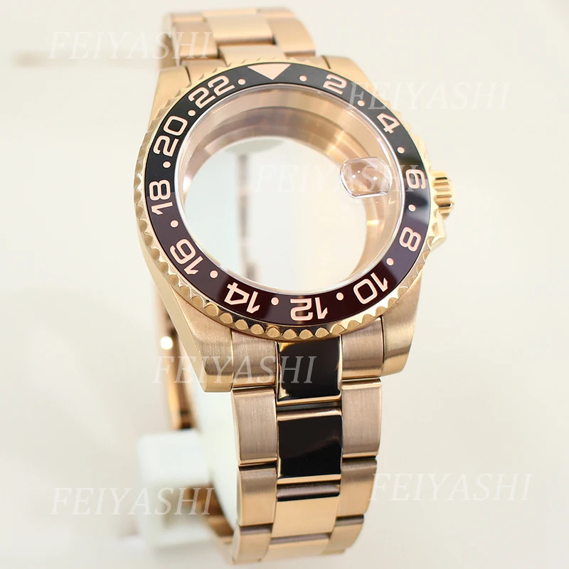 Boîtier de montre Root Beer All Rose, pièces de bracelet pour SeATM NH35 NH36 NH38/34 ata yota 8215 ETA 2824, mouvement 28.5mm, cadran, offre spéciale, 40mm