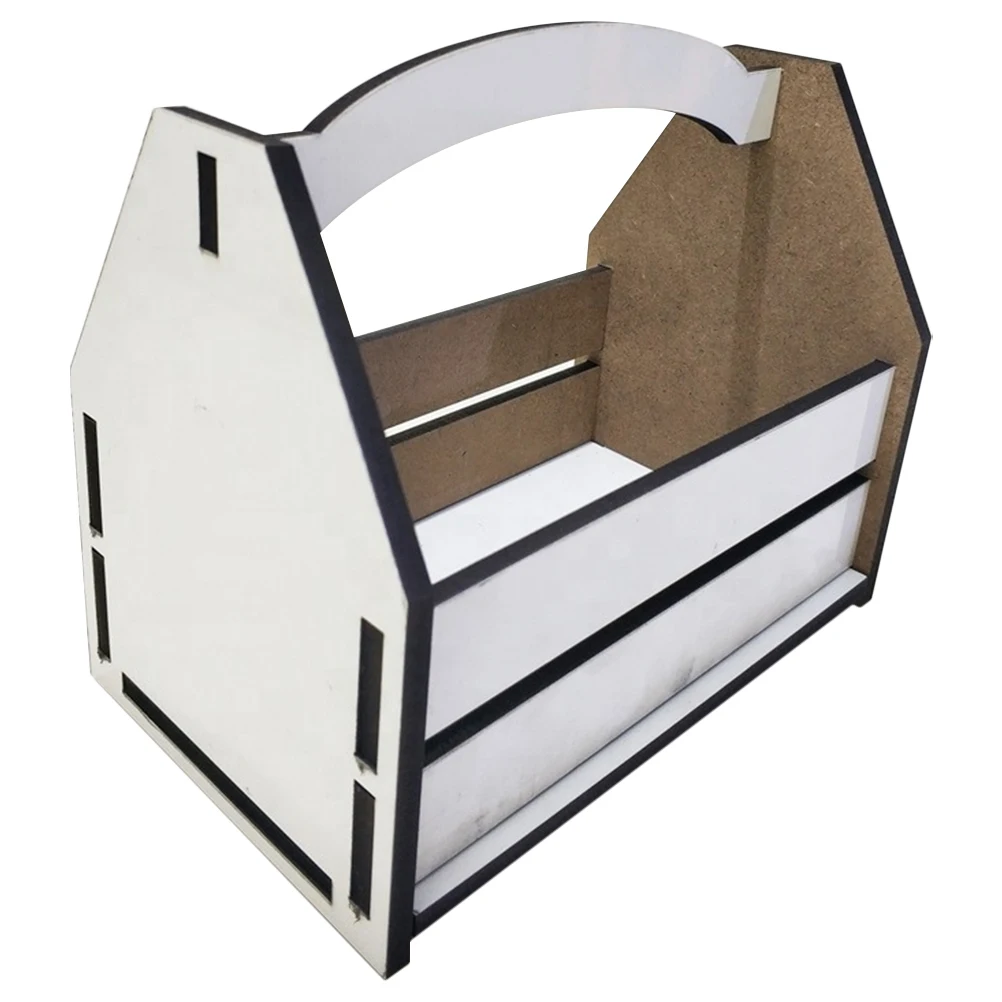 

Beverage Storage Box White Sublimation Blanks 160x100x130x5mm Heat Transfer Portable Beer Basket Picnic Handheld Container
