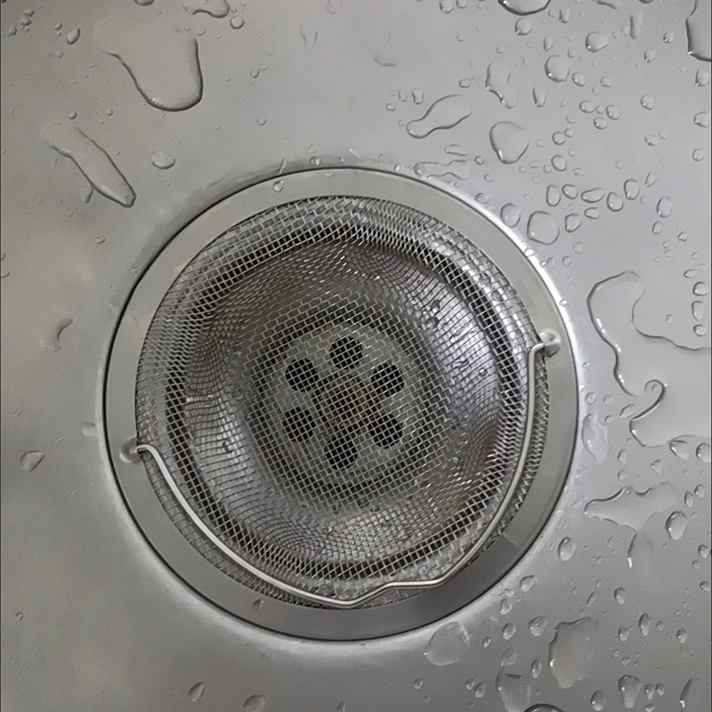 Stainless Steel Kitchen Filter Bathtub Hair Catcher Stopper Shower Drain Hole Filter With Handle Metal Sink Floor Drain Kitchen