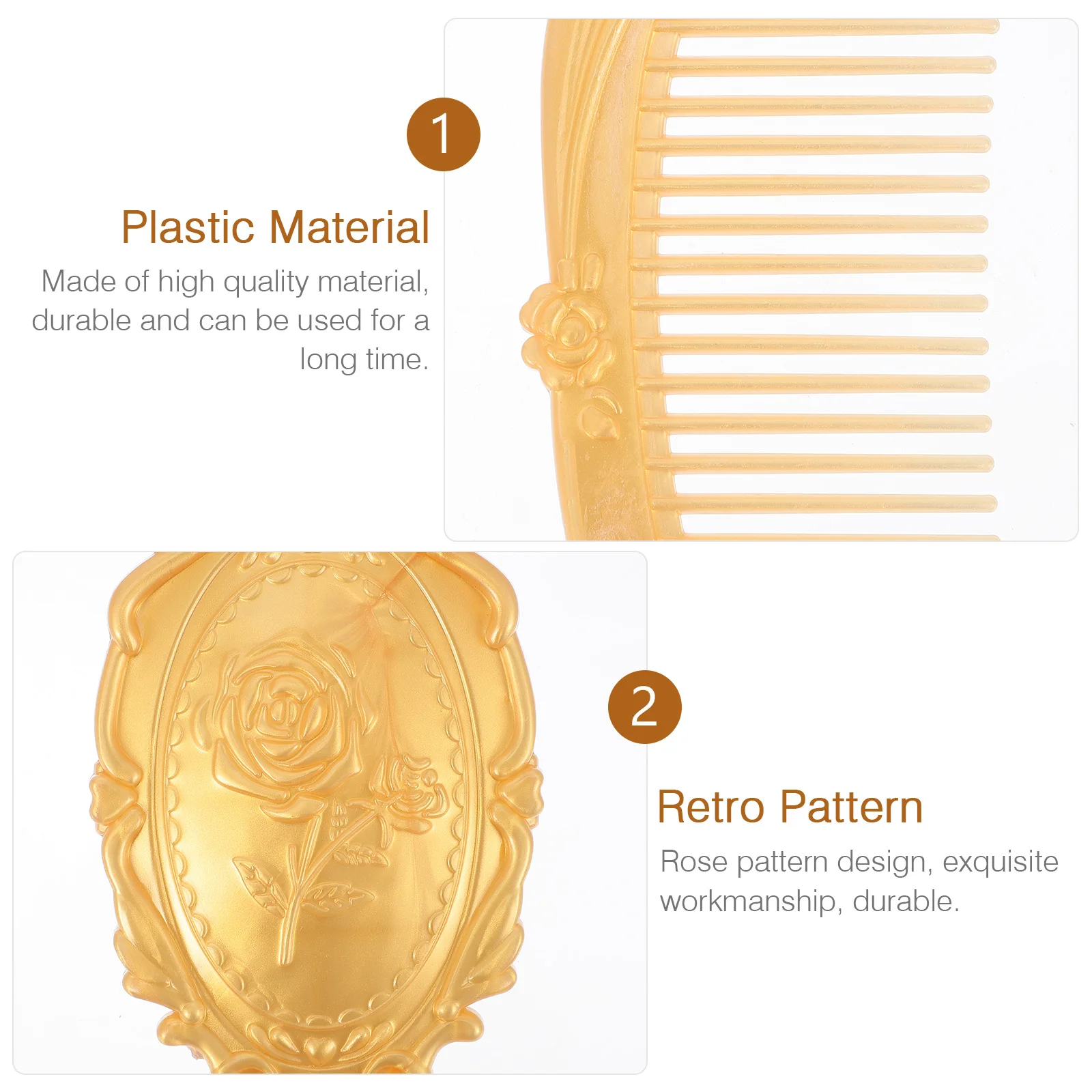 

5 Pcs Dressing Mirror Suit Hair Brush and Comb Vanity Hairbrush Fancy Plastic Travel