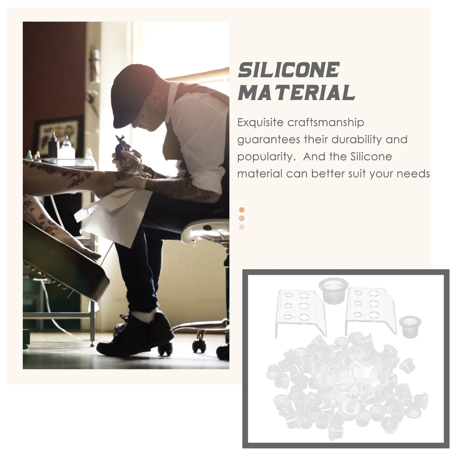 

1Set Compact Tattoos Ink Cups Stable Base Easy to Use and Clean Suitable for All Cups Compact Tattoos Cup