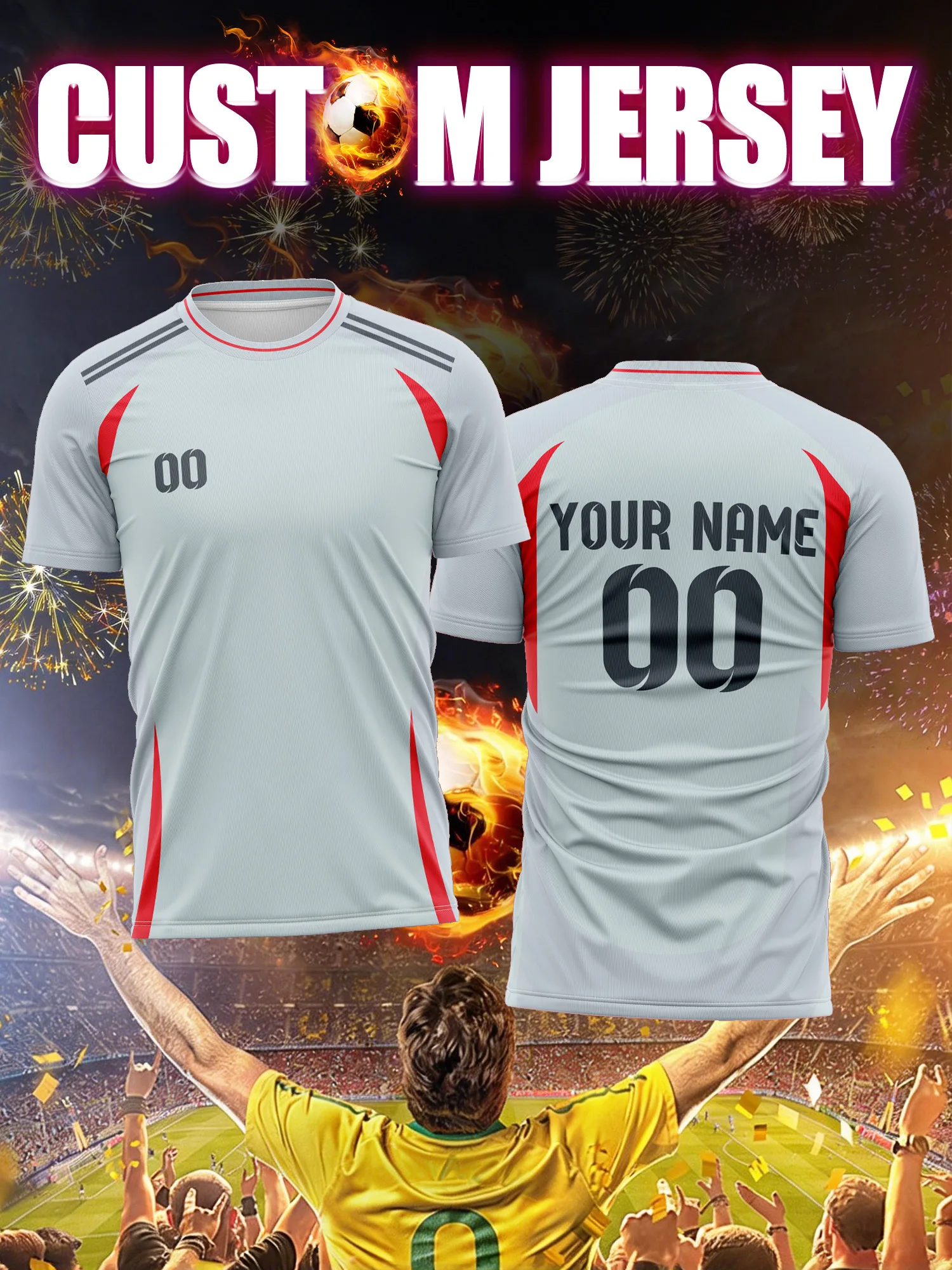 

Футбольная форма с индивидуальным изображением, номером и именем, в стиле Южноамериканской школьной лиги, для юниоров, в латиноамериканском стиле.