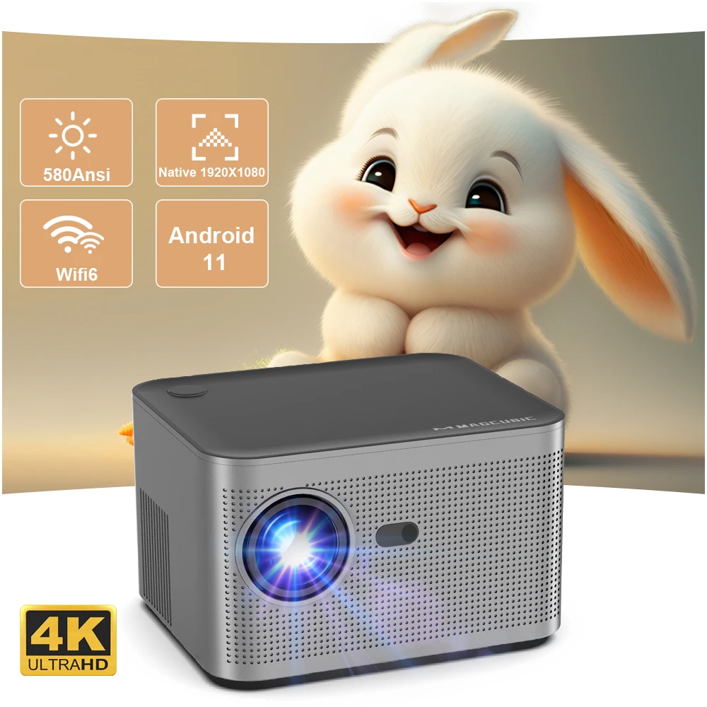 Magcubic Projector hy350 Android 11 4K 1920*1080P Wifi6 580ANSI Allwinner H713 32G Voice Control BT5.0 Home Cinema Projetor