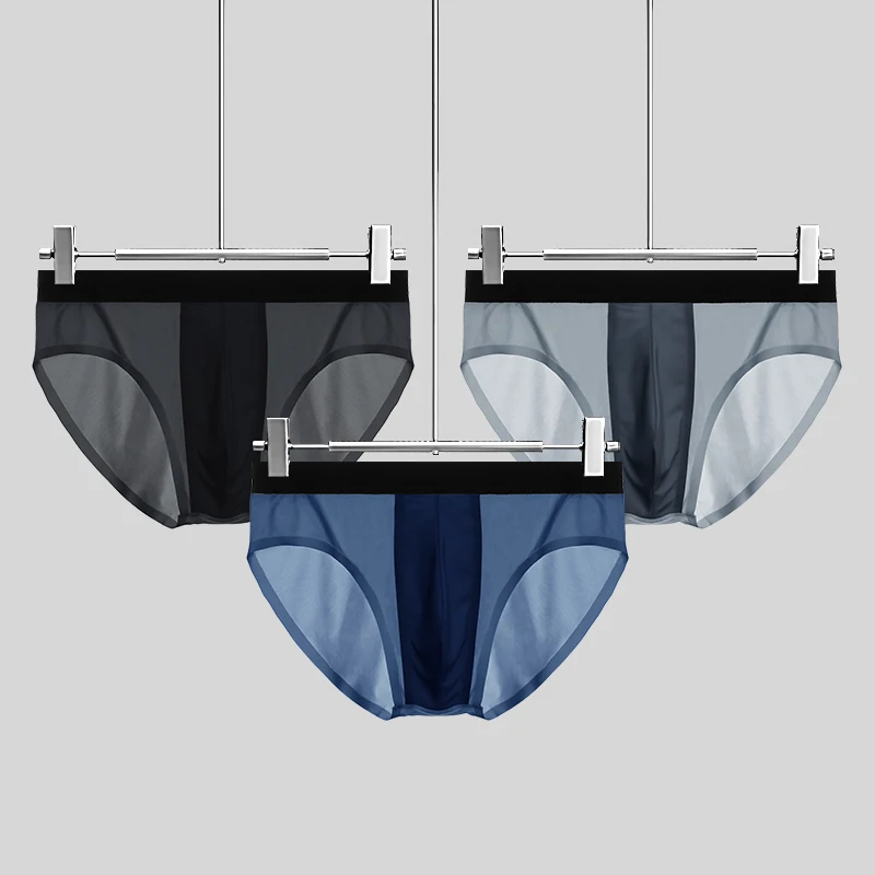 1 قطعة الرجال الصيف الحرير الجليد رقيقة تنفس مثلث السراويل الجرافين المضادة للبكتيريا الداخلية المنشعب U محدب مثير الجليد السراويل #4