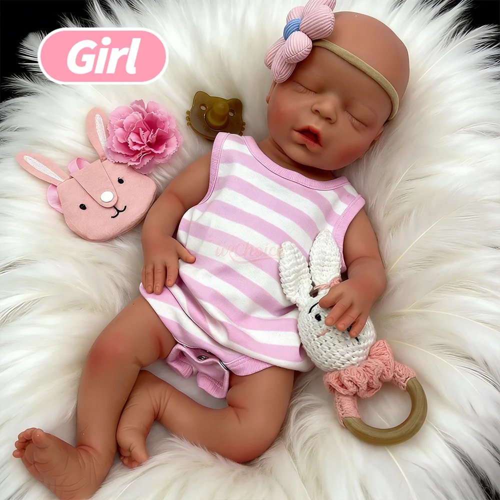 

17" Exquisite Full Body Silicone Reborn Baby Girl Lifelike Art Doll With Realistic Weight Newborn Quality Collectible Art Doll