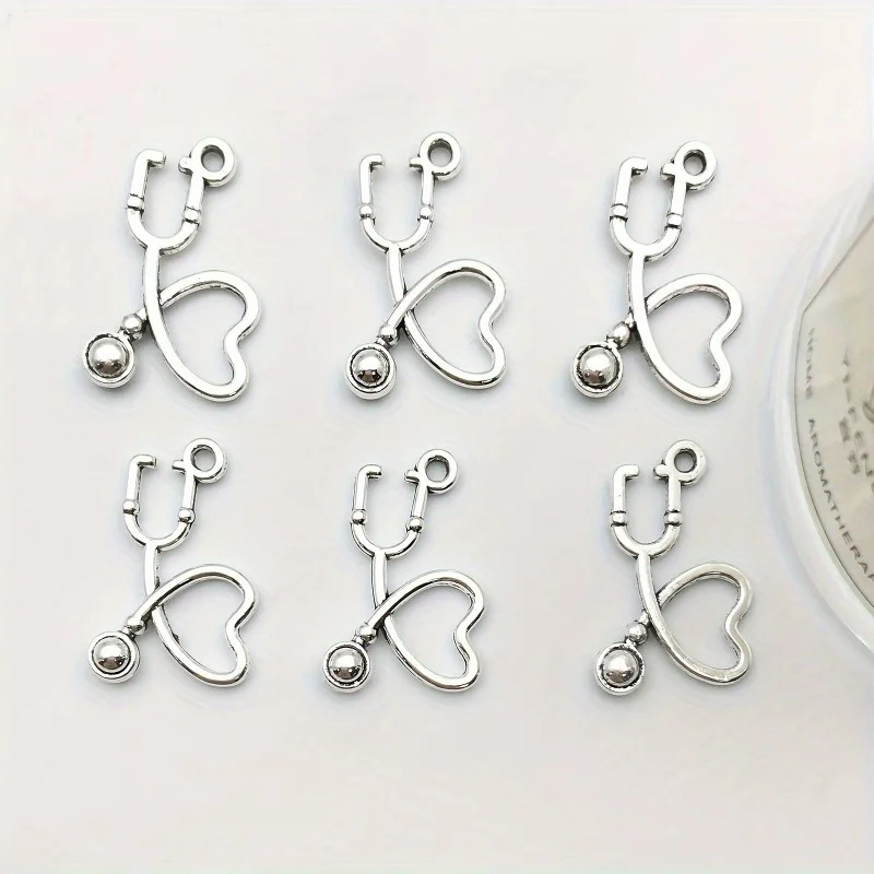 20pcs/set Zinc Alloy Medical Stethoscope Charms, for DIY Necklaces, Bracelets, Earrings and Jewelry Making