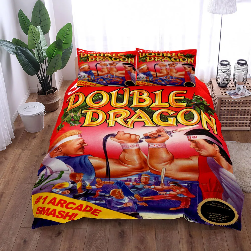 

Double Dragon Classic Game Duvet Cover Set King Queen Double Full Twin Single Size Bed Linen Set