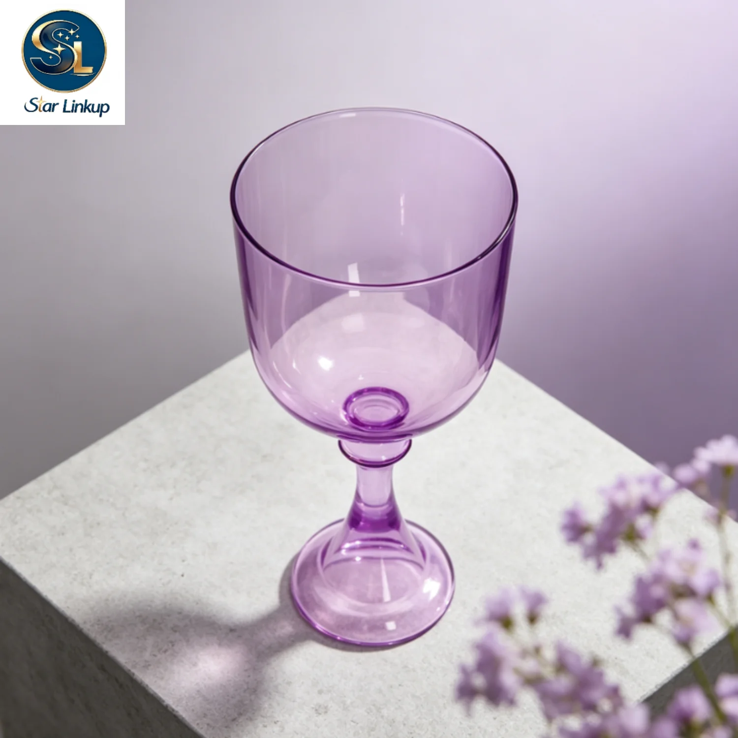 STAR LINKUP 7‑8.5 Inch Transparent Purple Quartz Crystal Chalice Singing Bowl 432Hz/440Hz Note Sound Healing Chakra Balancing Yoga Meditation Sound Bath Percussion Instrument With Mallet