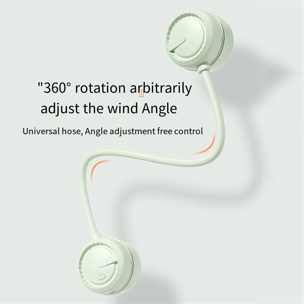 ventilador Ventilador de cuello portátil Manos libres Recargable - 3 velocidades, Carga rápida tipo C, Diseño plegable silencioso, para viajes, deportes