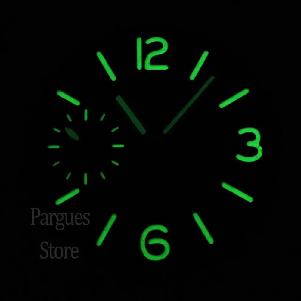 37mm sterile black blue green white luminous dial hands fit ETA6497 st36 movement