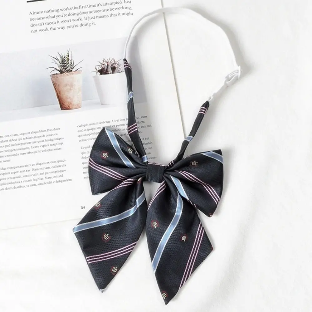 Fashion Japanese JK Style Bow Tie Striped Adjustable Necktie Multicolour Handmade Butterfly Cravats Neck Decoration