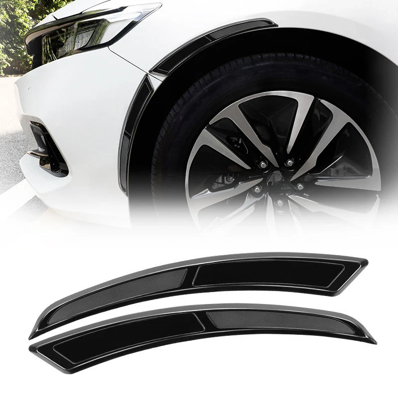 2PCS TPU Anti-Collision Self-Adhesive Black Wheel Eyebrow Strips Universal Body Protector Exterior Trim 3