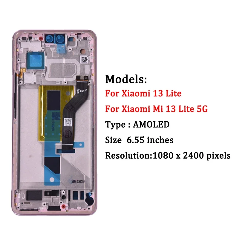 Imagem -02 - Amoled Display Lcd para Xiaomi mi Montagem Digitador Touch Screen Peças de Reparo 6.55 5g