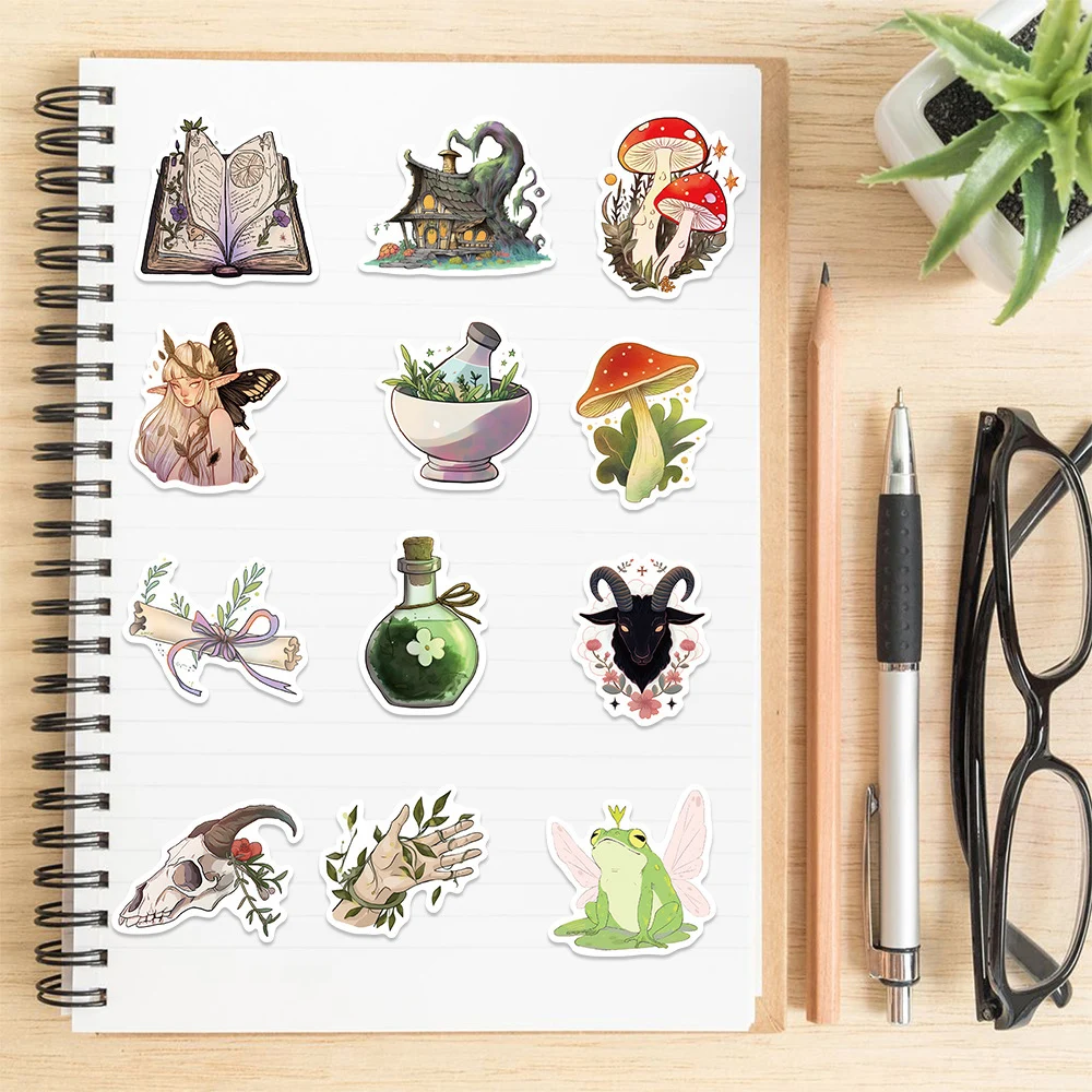 10/30/50PCS Kawaii Forest Witch Decoration Scrapbooking PVC Sticker Aesthetic Korean Stationery School Supplies for Kids image 6