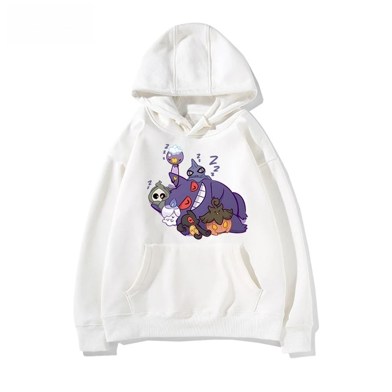 Cute Cartoon Pokémon Gengar Printed Hoodie for Men and Women Autumn/winter New Y2K Harajuku Large Size Casual Trend Sweater Top