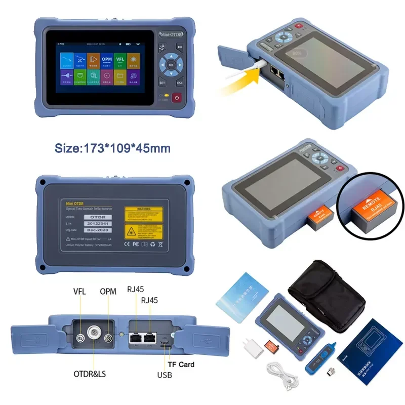 NK4000D Mini Pro OTDR Fiber Optic Tester, 1310/1550nm Wavelength, 26/24dB Dynamic Range FTTH Cable Test Equipment