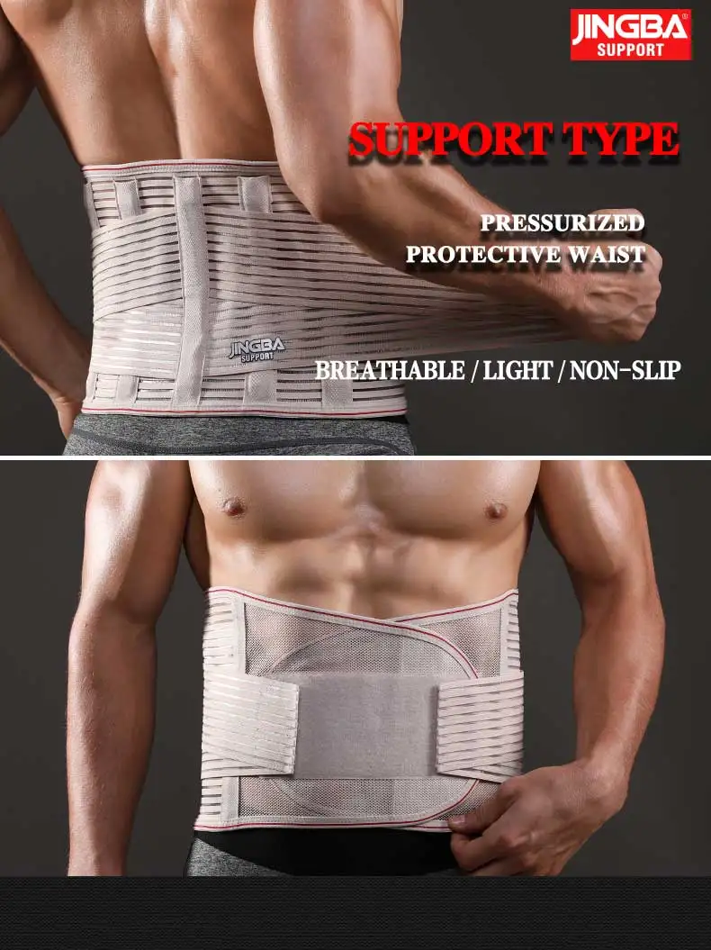 JINGBA SUPPORT Orthopädisches Korsett Rückenstützgürtel Männer Rückenstützgürtel Fajas Lendenwirbelsäulen Ortopedicas Schutz Wirbelsäulenstützgürtel – Detail 1