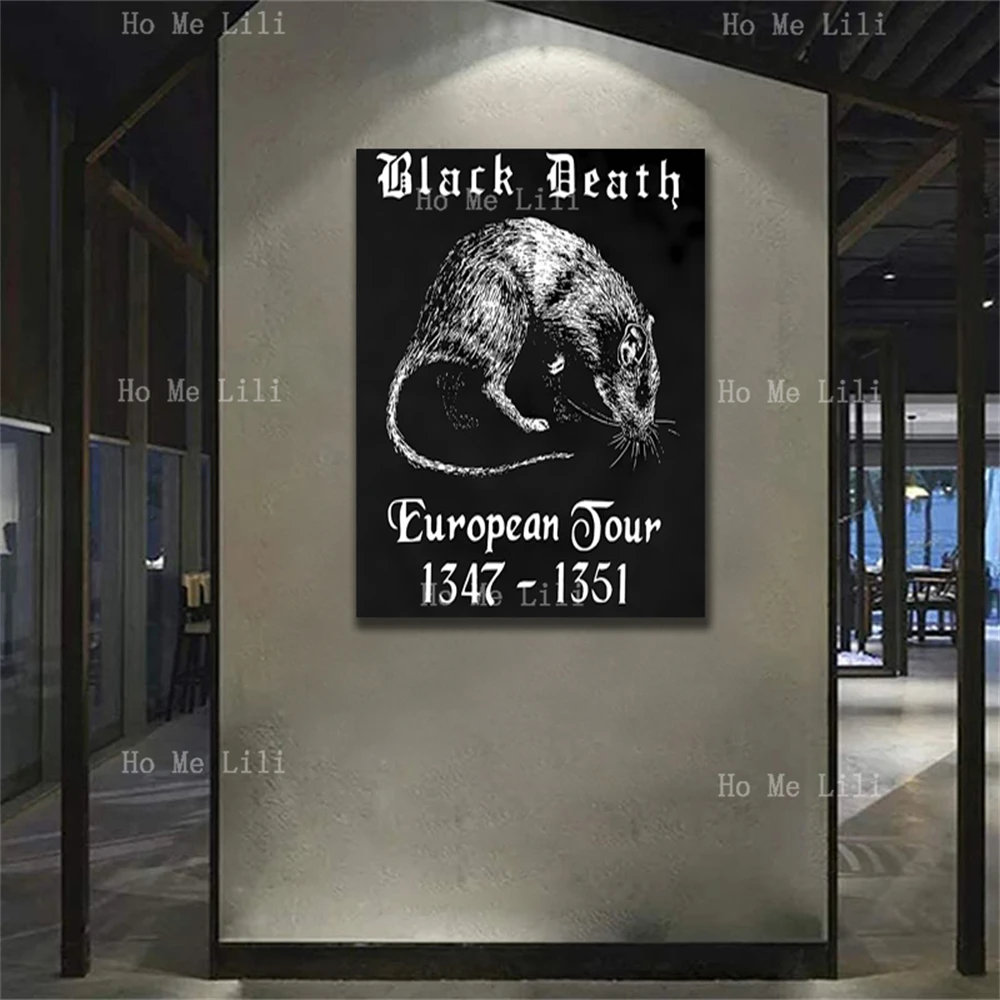 Black Death European Tour Plague Rat Change Punk Goth Industrial Weird World Canvas Wall Art Print Painting Home Decor