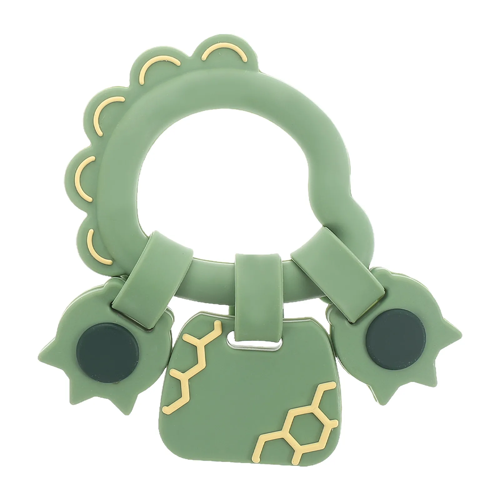 Silicone Teething Bracelet Dinosaur Design Baby Chew Infant Teething Ring Food Grade Safe Molar For Newborn 0-6 Months