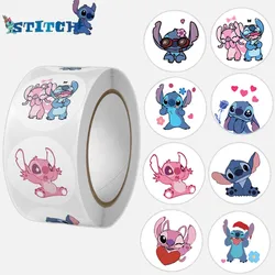 Neue 500 stücke Disney Stitch Aufkleber Anime Siegel Etikett dekorative Cartoon Kinder Party Süßigkeiten DIY runde Siegel Aufkleber Rollen Aufkleber Spielzeug