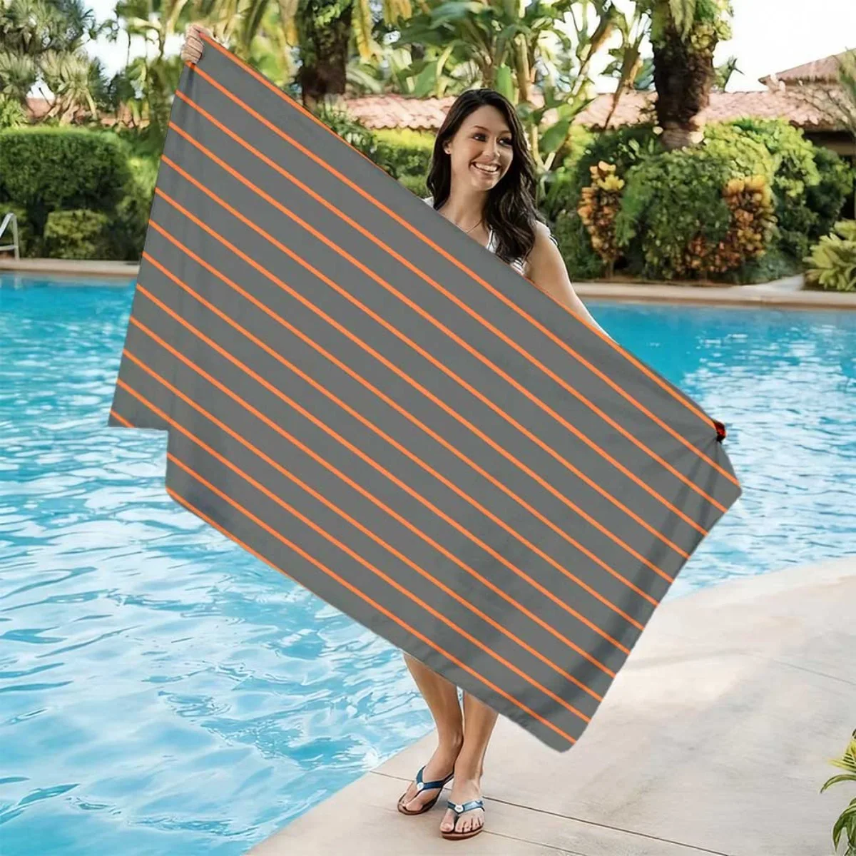 1PC Striped Beach Towel Suitable for yoga, swimming, camping, big bath towels, essential travel accessories