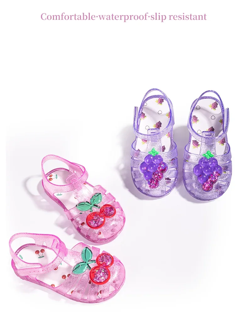 Modische Sommer-Neuheit: Kinder-Jelly-Sandalen, Trendige Süße Strandschuhe, Mädchen-Cartoon-Frucht-Sandalen, Schüler-Kristallschuhe – Detail 14