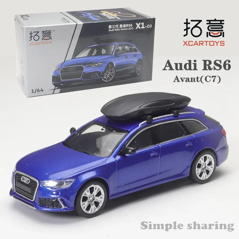 

XCarToys 1/64 Audi RS6 Avant （C7) Blue Alloy Diecast Model Car Toy Collection Gift