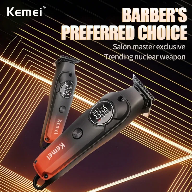 Kemei 1359 Electric Hair Clippers Professional 0mm Barber Rechargeable Haircut Machine High Quality Wireless Men Hair Trimmer