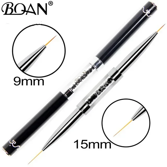 Black Double Head Crystal Handle Drawing Brush for Nail Art