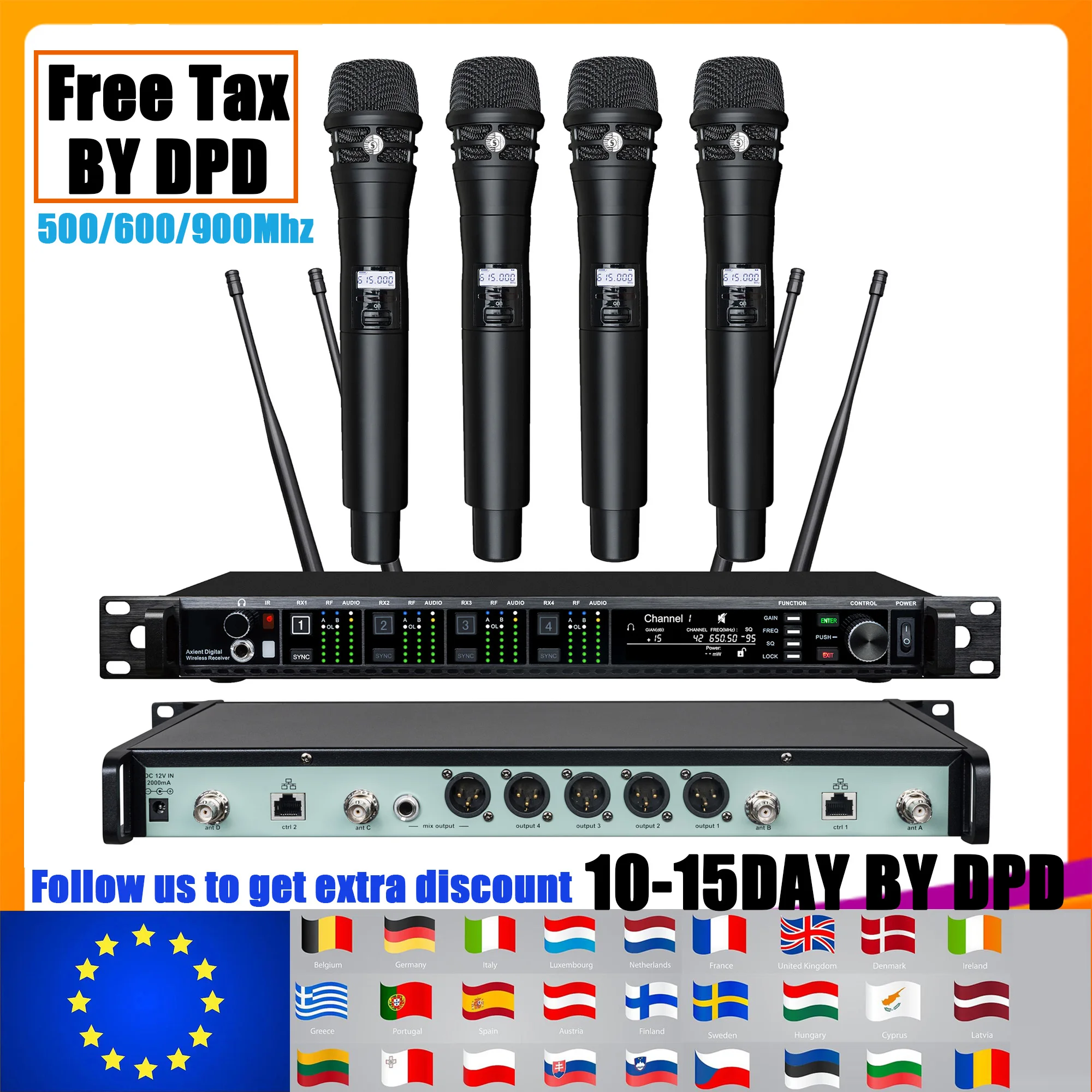 

Leicozic Professional Wireless microphone KSM11 KSM8 Radio System 4-Channel Microfone Headset Mic Lavalier Microfono For Stage