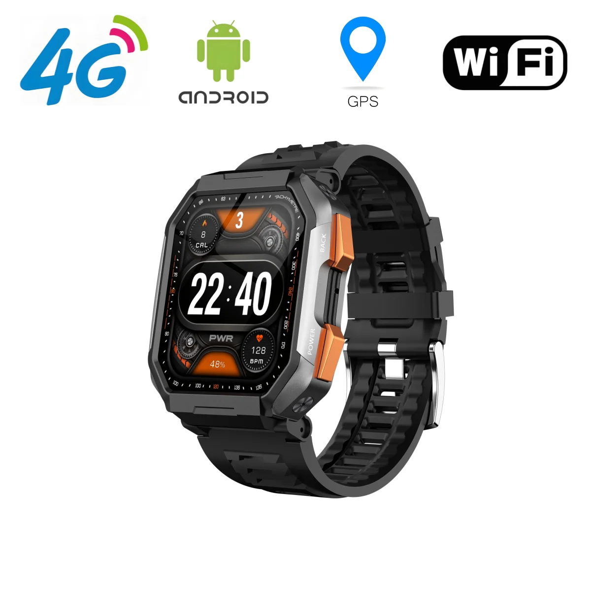 

4G Смарт-часы 2,02 дюйма 360*360 IPS Google Youtube Tiktok Play Store GPS-навигация звонки Sim-карта 4G LTE Android Смарт-часы